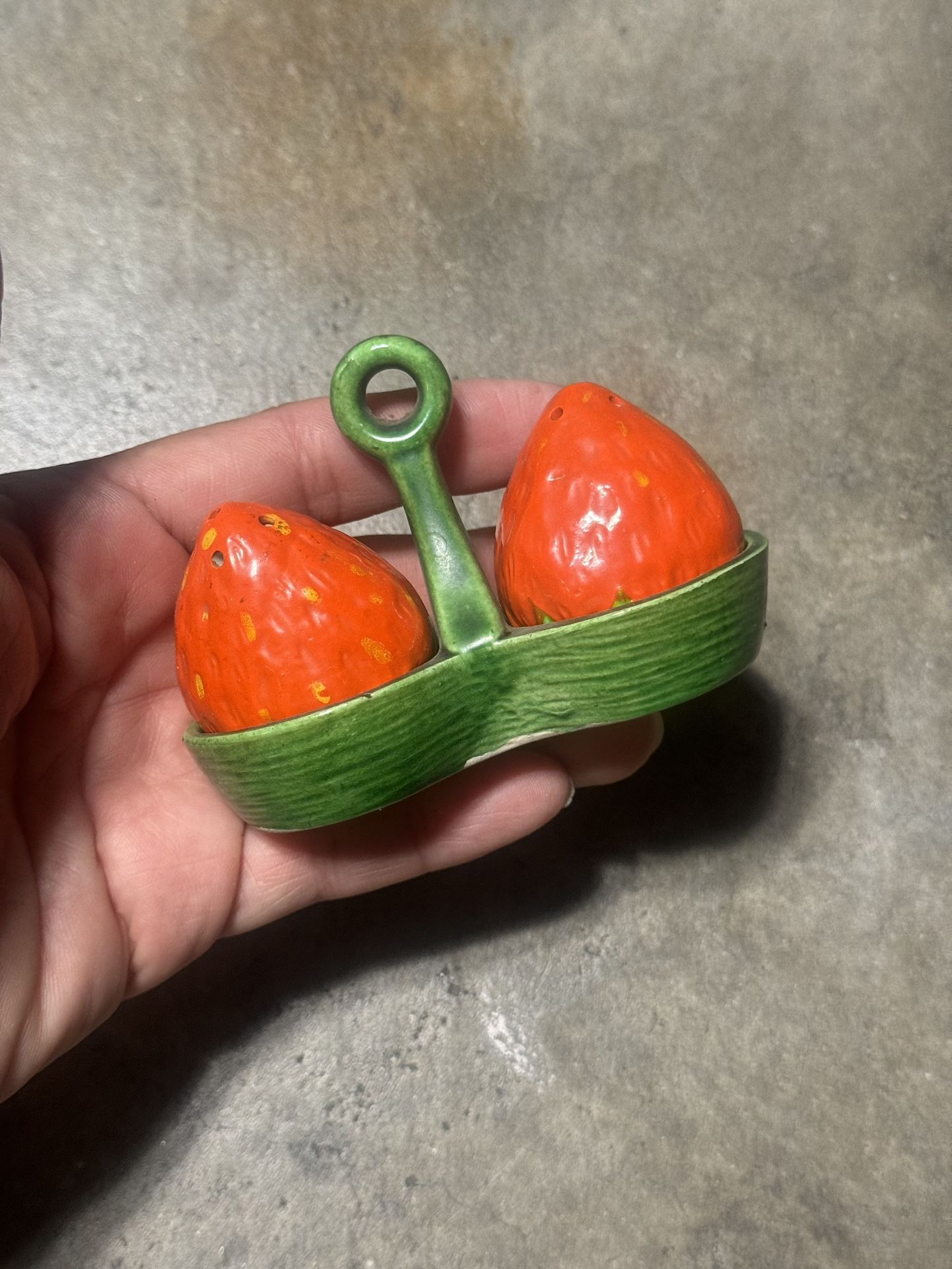Vintage Strawberry Salt and Pepper Shakers