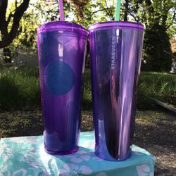 Starbucks Wisteria Purple Venti Fame & Kaleidoscope Dome Tumblers 