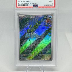 2023 POKEMON SVI EN-SCARLET & VIOLET ILLUSTRATION RARE #205 CLAUNCHER PSA 9