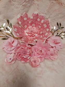 Baby shower flores de papel decorativas paquete de 12 flores