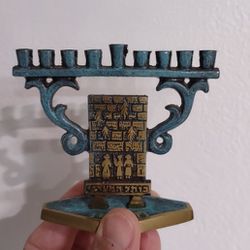 Small Menorah for the Hannuka Festivities;  made in Israel.