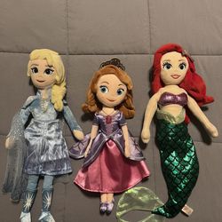 Disney princess plush dolls set of three 