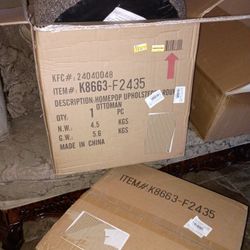 Homepop Upholstered Round Ottoman 