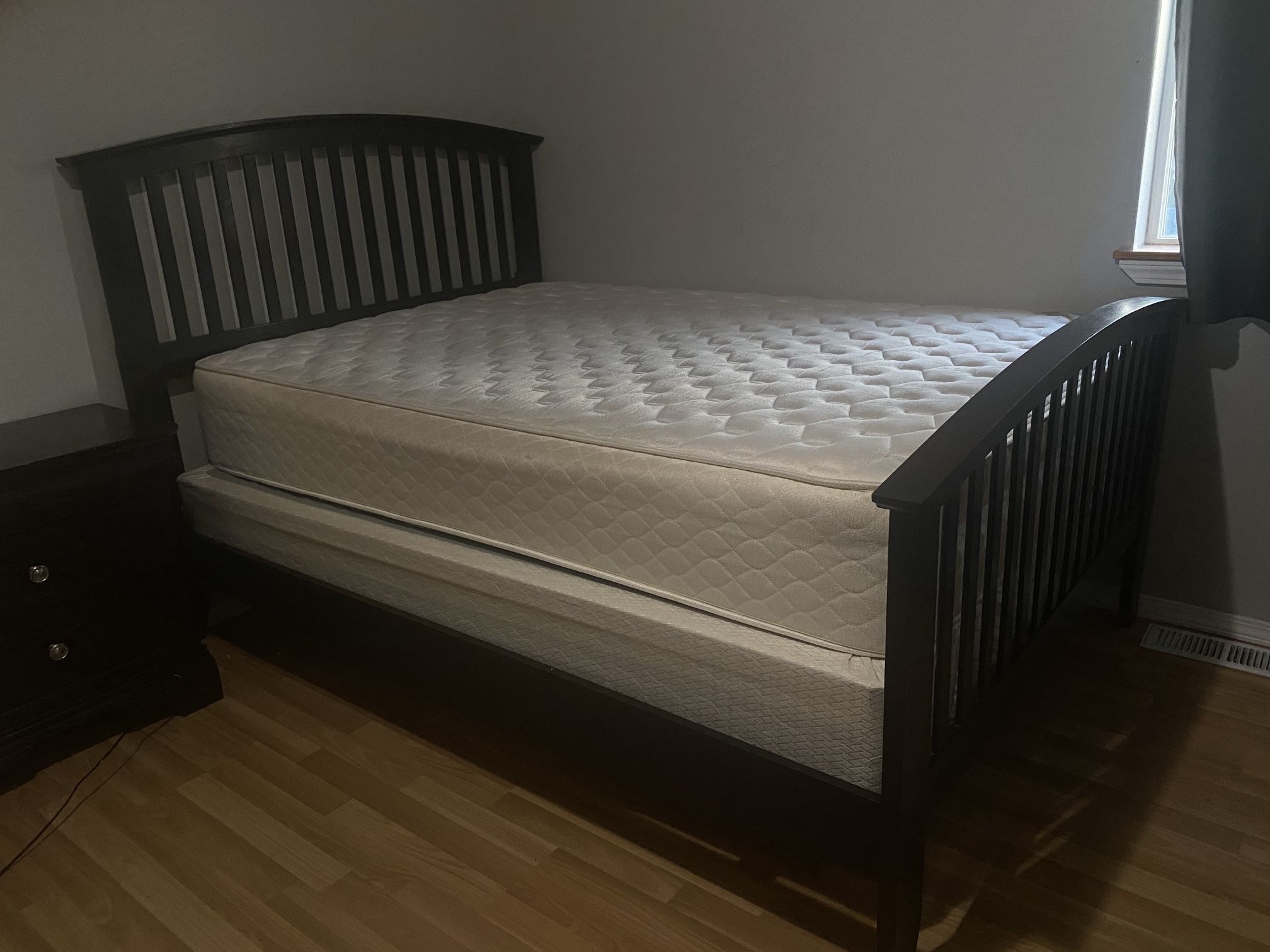 Full Size Bed w/ Night stand (Mattress and Box Spring Included)