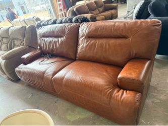 Leather reclainer sofa electric