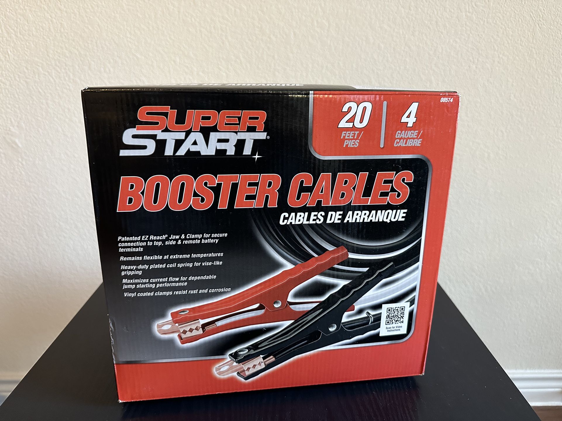 Super Start Booster Cables 20ft 4 Gauge