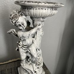 Angel With Bird Bath - 11.5 Inches High