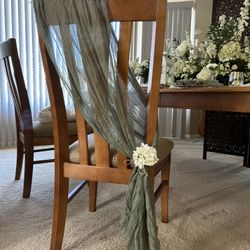 20 Green Cheesecloth Chair Sash For Wedding ($1 Each)