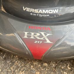 Hrx217 Honda Mower With Bag
