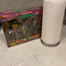 TMNT Raphael VS Triceraton Figures. New