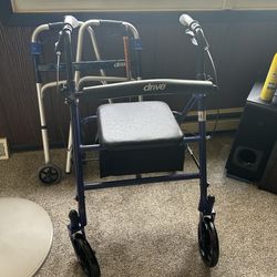 Medical walker, cane, and seat