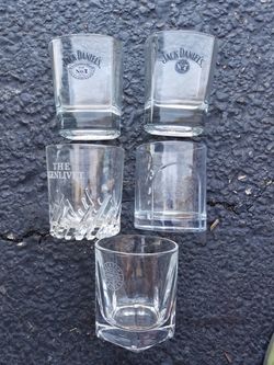 Bourbon and scotch drinking bar glasses