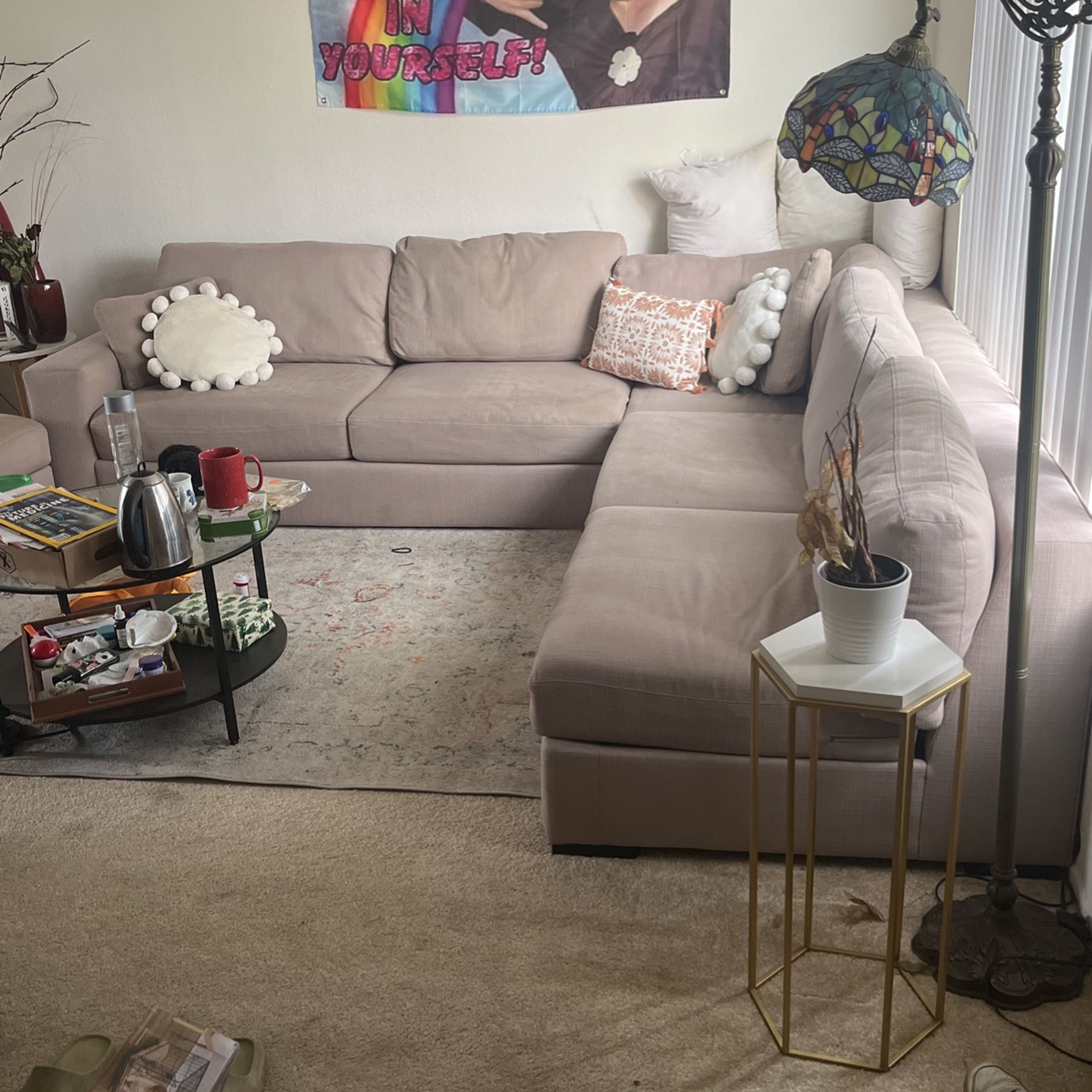 L Shaped Sectional Sofa With Ottoman