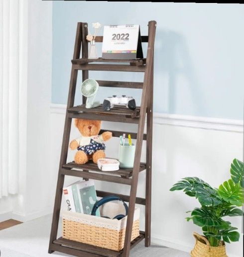 Brand New 45" Infinity Multifunction Wooden Foldable Ladder Shelf