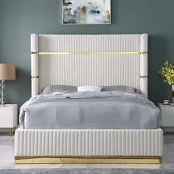 Cream Queen Bed Frame