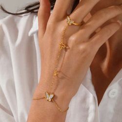 Hand chain New Adjustable Ring It Fits Any Finger 