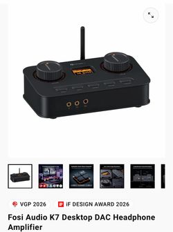 Fosi Audio K7 Desktop DAC Headphone Amplifier
