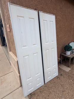Set (2) White Sliding Closet Doors Size: 24.5” x 78.25” Each Door