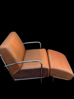 Louis Sognot Art Deco Lounge And Ottoman 1stdibs Mid Century Art Deco Rare Rhode