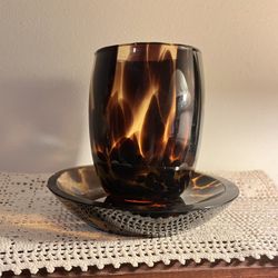 Vintage Tortoise Shell Votive Holder Set 