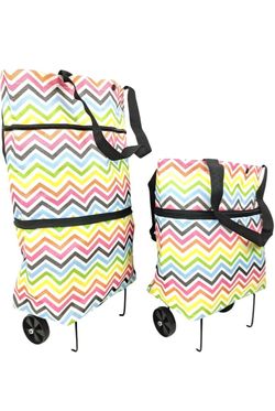 Reusable Grocery Bags with Waterproof Coating and Folding Wheels