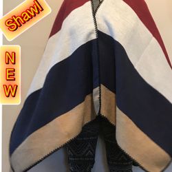 Marcus Adler Shawl Multi Strip Design NWT