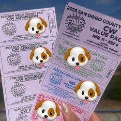 2025 San Diego County Fair Package Includes 4 Tickets, Parking, 40 Game/ride Tickets And Passport Book
