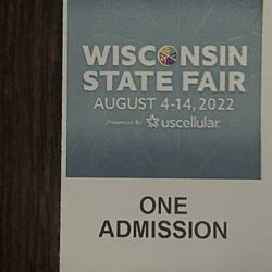 2 Wisconsin State Fair Tickets Physical Ticket 15&