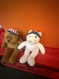 Patriotic Stuffed Animal Plush Lot of 2