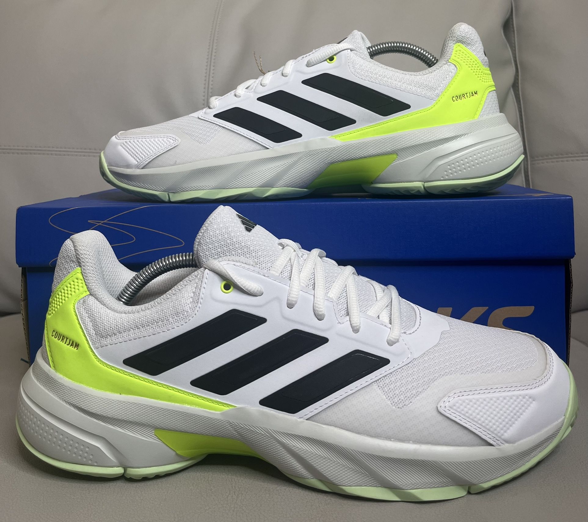 Adidas CourtJam Control 3 White Tennis Running Shoes Sneakers Mens Size 11.5 NEW