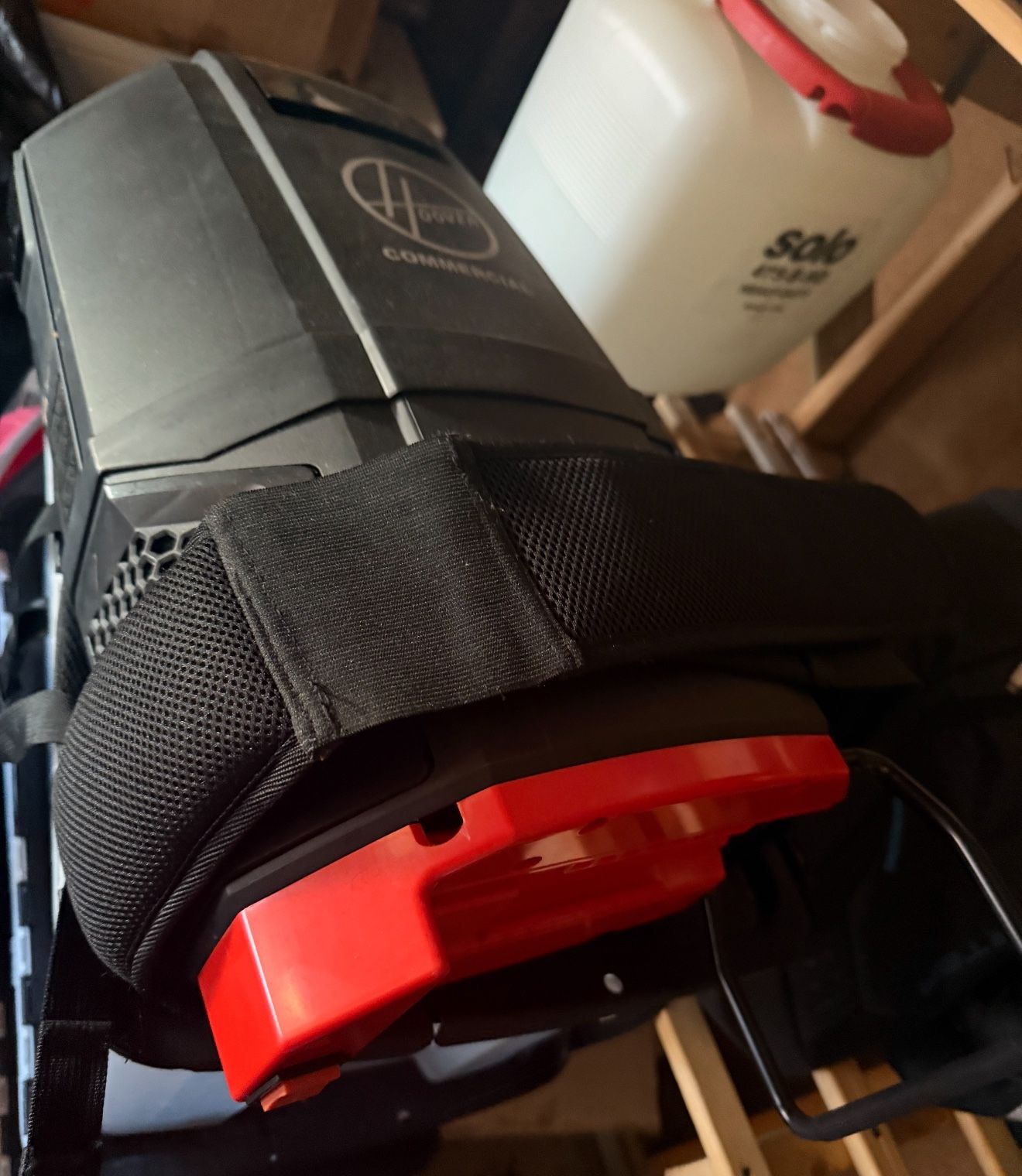 HVRPWR 40v Cordless Backpack Vacuum, Battery Sold Separately, 6 qt Tank Capacity, Black/red