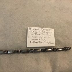 8” Long Bracelet Unique Design  Magnetic Closure
