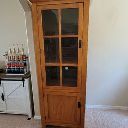 Solid Wood Liquor Cabinet  With Light