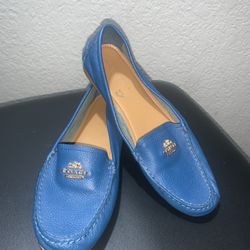 Blue coach loafers