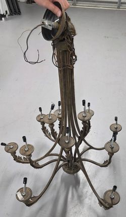  Large Ornate Wrought Iron Chandelier