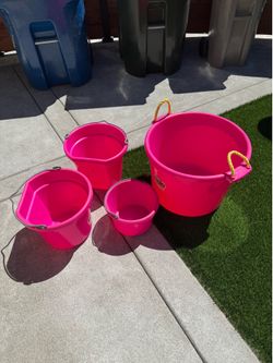 Hot pink buckets