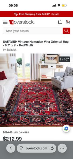 Red/multi colored rug 6’7” x 9’
