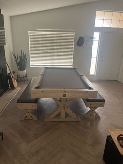 Dinner/pool/pinpong table and benches