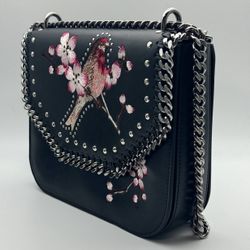 Stella McCartney 2017 Falabella Box Bird Bag - Black Shoulder Bag Black Color Flower