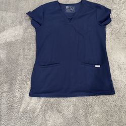 Small FIGS Navy Blue scrub top