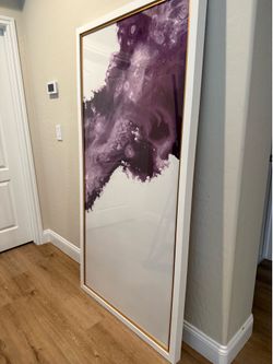Large designer zgallerie art piece -Purple and white