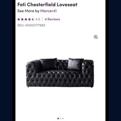 Brand New Black Chesterfield Couch 