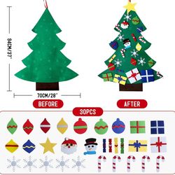 New Christmas Ornaments DIY Felt Christmas Tree Merry Christmas Decorations for Home Navidad 2024 New Year Gifts DIY Xmas Tree Template DIY Greet