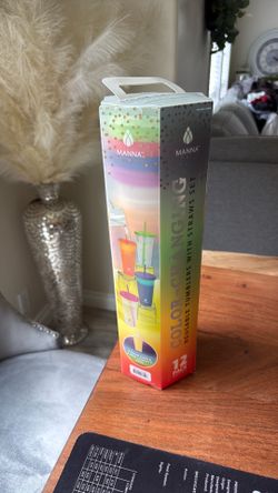 New Color Changing reusable 12 tumblers with straws.