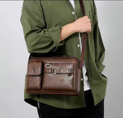 Men's PU Material Crossbody Bag Men's Business Crossbody Bag Portable Shoulder Bag Casual Bag Men's Bag Gift For Father /Anniversary