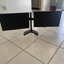 Dual Monitor Stand With Monitors 