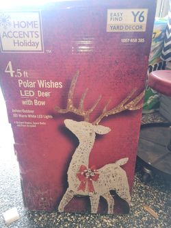 Home Accents Holiday 4.5 ft LED Deer with Bow