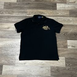 Polo Ralph Lauren Lunar New Year Triple-Pony Polo Shirt in black cotton mesh