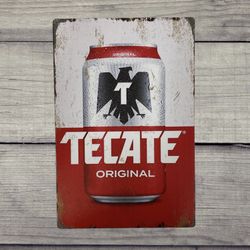 Tecate Vintage Style Antique Collectible Tin Metal Sign Wall Decor