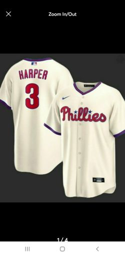 New! Philadelphia Phillies Bryce Harper Cream Alternate Player Name Jersey- xl